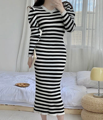 Striped Knitted Dress
